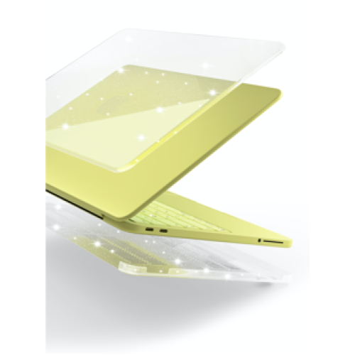 Чехол накладка Gurdini Ultra Slim Case для Macbook Neo 13 прозрачный с блестками