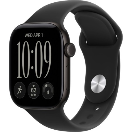 Часы Apple Watch Series 12, 42мм, GPS, Black Aluminum, Black Sport Band, M/L