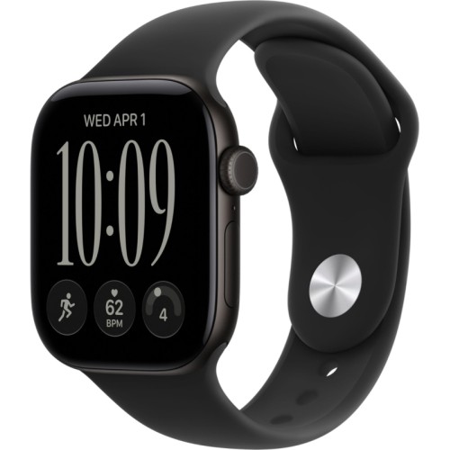 Apple Watch Series 12, 42мм, GPS, Black Aluminum, Black Sport Band, M/L