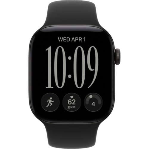 Apple Watch Series 12, 42мм, GPS, Black Aluminum, Black Sport Band, M/L