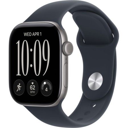 Часы Apple Watch Series 12, 42мм, GPS, Space Gray Aluminum, Navy Blue Sport Band, M/L