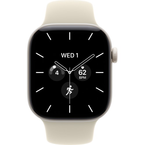 Apple Watch Series 12, 42мм, Pearl White Ceramic, Sand Sport Band, S/M