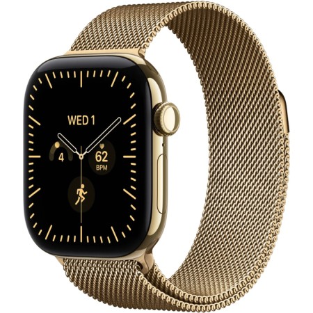 Часы Apple Watch Series 12, 42мм, Radiant Gold Titanium, Radiant Gold Milanese Loop