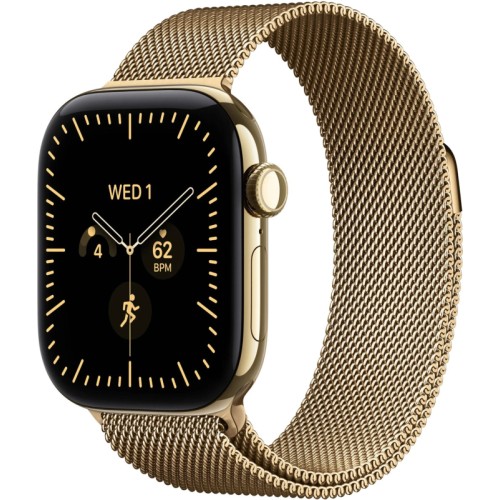 Apple Watch Series 12, 42мм, Radiant Gold Titanium, Radiant Gold Milanese Loop