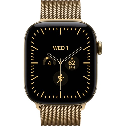 Apple Watch Series 12, 42мм, Radiant Gold Titanium, Radiant Gold Milanese Loop
