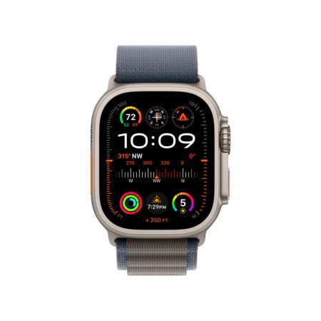 Apple Watch Ultra 2, 49 мм, корпус из титана, ремешок Alpine синего цвета, размер L