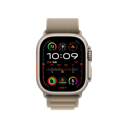 Apple Watch Ultra 2, 49 мм, корпус из титана, ремешок Alpine оливкового цвета, размер L