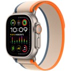 Apple Watch Ultra 2, 49 мм, корпус из титана, ремешок Trail оранжевого/бежевого цвета, размер M/L