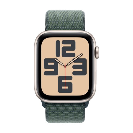Часы Apple Watch SE (2024) 40mm Aluminium Case (Starlight), Sport Loop цвет (Lake Green)