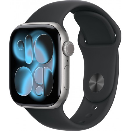 Часы Apple Watch Series 11, 42 мм, Space Grey Aluminum, ремешок Sport Band Black M/L