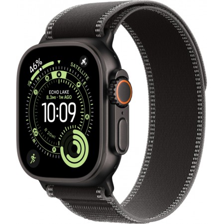 Часы Apple Watch Ultra 3, 49 мм, Black Titanium, ремешок Trail цвета Black/Charcoal M/L
