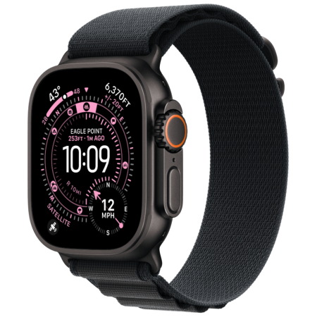 Часы Apple Watch Ultra 3, 49 мм, Black Titanium, ремешок Alpine Black цвета L