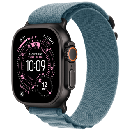 Часы Apple Watch Ultra 3, 49 мм, Black Titanium, ремешок Alpine Light Blue цвета L