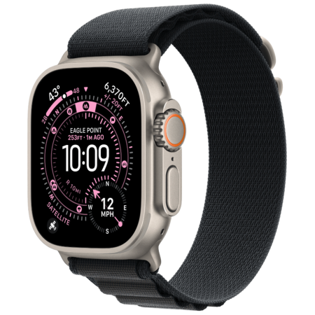 Часы Apple Watch Ultra 3, 49 мм, Natural Titanium, ремешок Alpine Black цвета M
