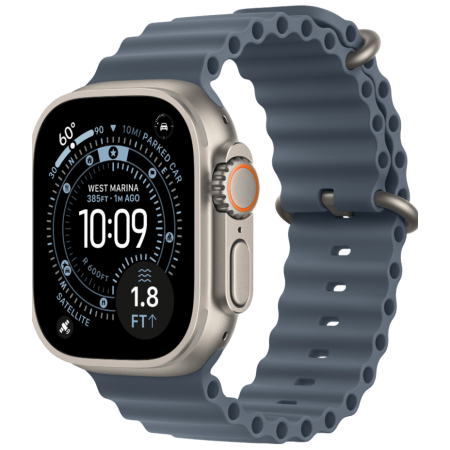Часы Apple Watch Ultra 3, 49 мм, Natural Titanium, ремешок Ocean цвета Anchor Blue