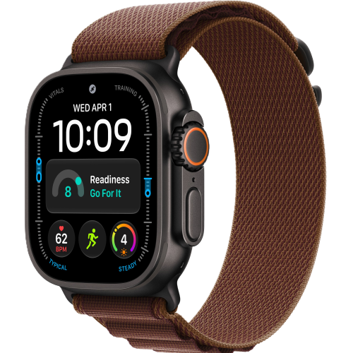 Apple Watch Ultra 4, 49 мм, Black Titanium, Burgundy Alpine Loop (M)