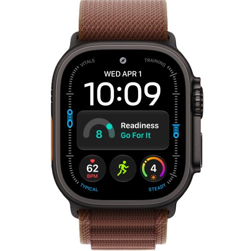 Apple Watch Ultra 4, 49 мм, Black Titanium, Burgundy Alpine Loop (M)