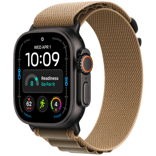 Apple Watch Ultra 4, 49 мм, Black Titanium, Desert Alpine Loop (M)