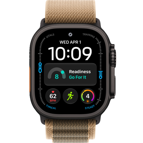Apple Watch Ultra 4, 49 мм, Black Titanium, Desert Alpine Loop (M)