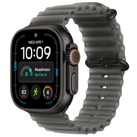Часы Apple Watch Ultra 4, 49 мм, Black Titanium, Translucent Black Ocean Band