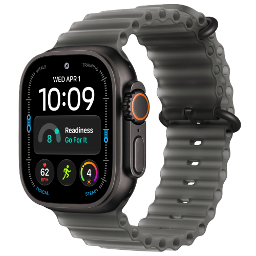 Apple Watch Ultra 4, 49 мм, Black Titanium, Translucent Black Ocean Band