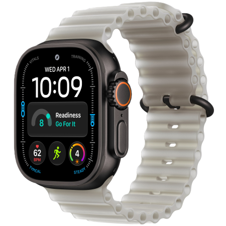 Часы Apple Watch Ultra 4, 49 мм, Black Titanium, Translucent Gray Ocean Band