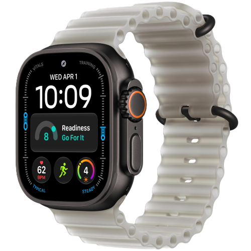 Apple Watch Ultra 4, 49 мм, Black Titanium, Translucent Gray Ocean Band