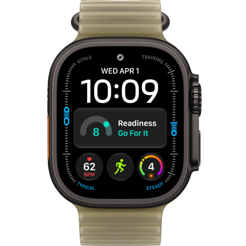 Apple Watch Ultra 4, 49 мм, Black Titanium, Translucent Kelp Ocean Band