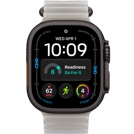 Часы Apple Watch Ultra 4, 49 мм, Black Titanium, Translucent Gray Ocean Band