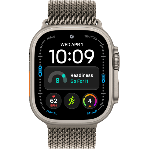 Apple Watch Ultra 4, 49 мм, Natural Titanium, Natural Titanium Milanese Loop (L)