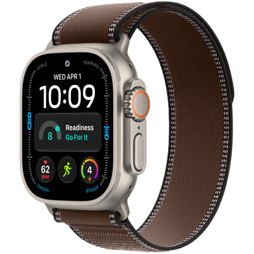 Apple Watch Ultra 4, 49 мм, Natural Titanium, Dark Umber Trail Loop (S/M)