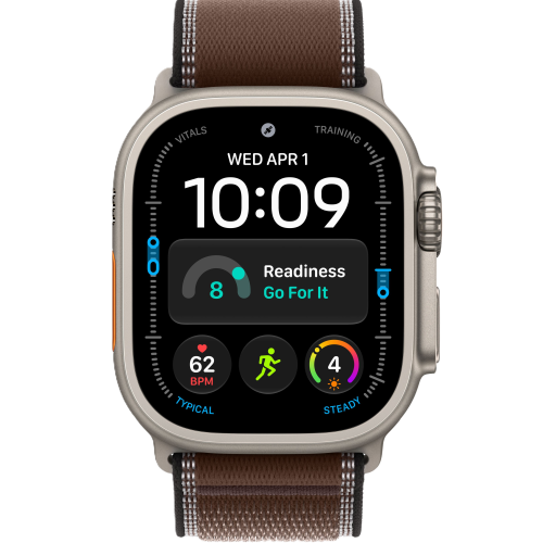 Apple Watch Ultra 4, 49 мм, Natural Titanium, Dark Umber Trail Loop (S/M)