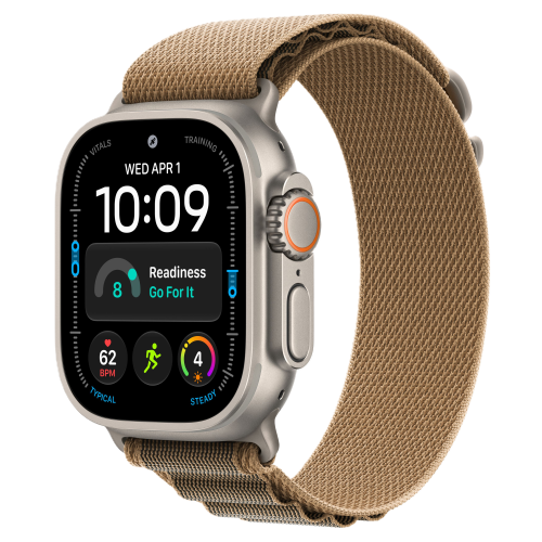 Apple Watch Ultra 4, 49 мм, Natural Titanium, Desert Alpine Loop (M)