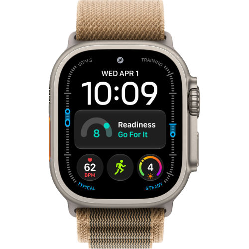 Apple Watch Ultra 4, 49 мм, Natural Titanium, Desert Alpine Loop (M)