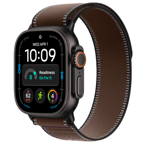 Apple Watch Ultra 4, 49 мм, Black Titanium, Dark Umber Trail Loop (S/M)