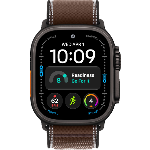 Apple Watch Ultra 4, 49 мм, Black Titanium, Dark Umber Trail Loop (S/M)