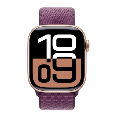 Часы Apple Watch Series 10, 42 мм, Aluminum Case «Rose Gold», with Sport Loop Plum