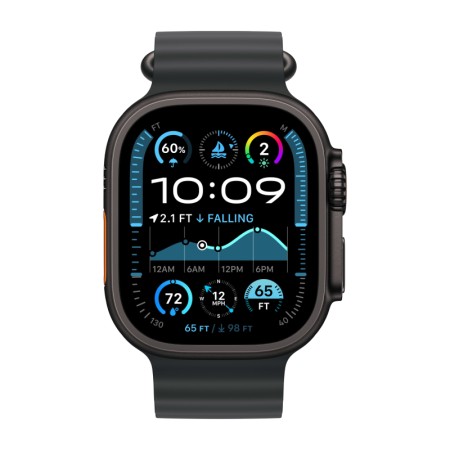 Часы Apple Watch Ultra 2 (2024), 49 мм, корпус черный титан, ремешок Ocean черного цвета