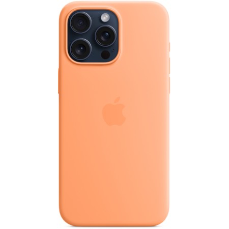 Чехол MagSafe для iPhone 15 Pro Max, силикон, orange sorbet