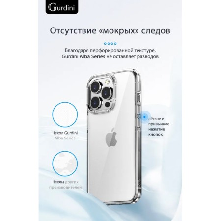Чехол Gurdini Alba для iPhone 15 Pro Max, матовый полупрозрачный