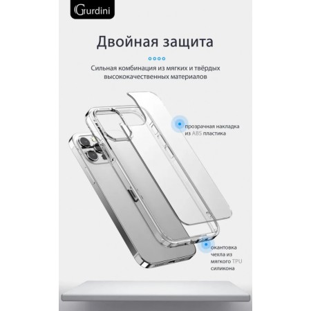 Чехол Gurdini Alba для iPhone 15 Pro Max, матовый полупрозрачный