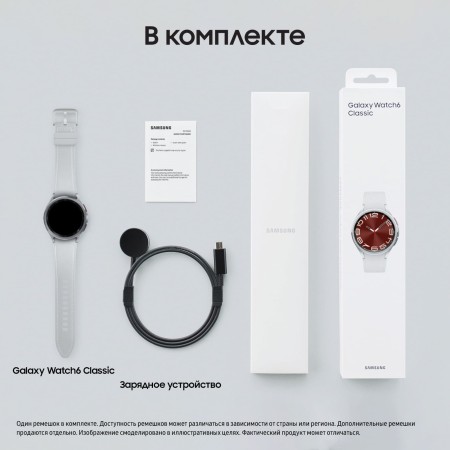 Смарт-часы Samsung Galaxy Watch6 Classic LTE 43 мм Серебристые