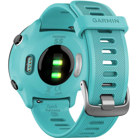 Умные часы Garmin FORERUNNER 55 42 мм, aqua корпус, aqua силиконовый ремень