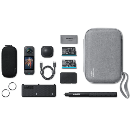 Экшн-камера Insta360 X5 (360° 8К, 72 МП) Essentials Bundle, Черный
