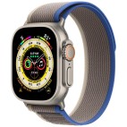 Apple Watch Ultra GPS 49 мм, титановый корпус, ремешок Trail цвета Синего/Серого,размер S/M MNHL3