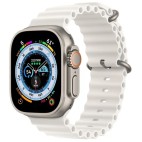 Apple Watch Ultra GPS 49 мм, титановый корпус, ремешок Ocean Белого цвета MNHM3