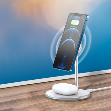 Беспроводное зарядное устройство WIWU 2 in 1 Wireless Charger (Wi-W019) White