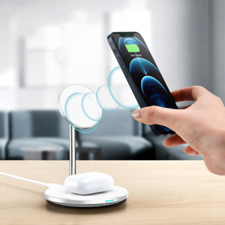 Беспроводное зарядное устройство WIWU 2 in 1 Wireless Charger (Wi-W019) White